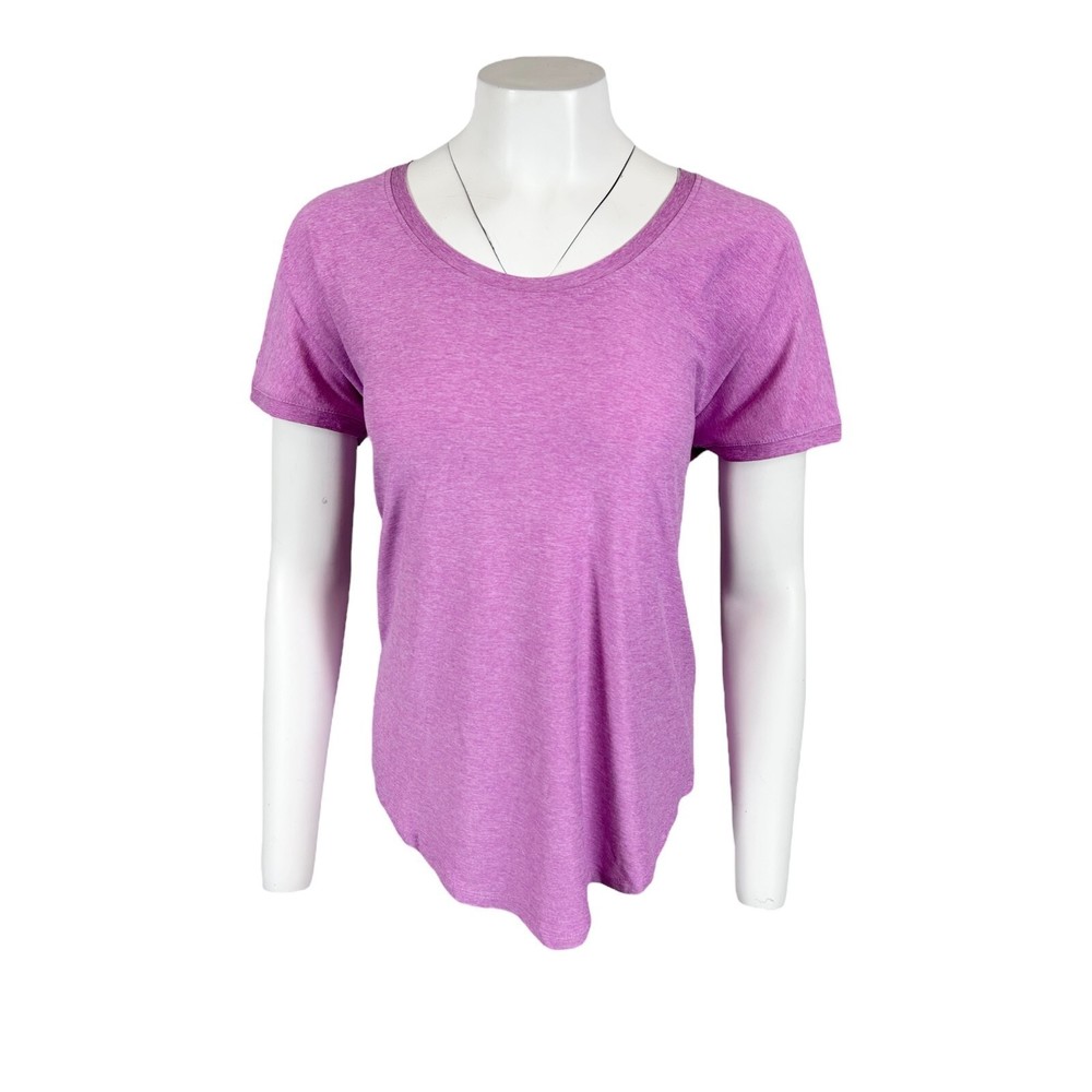 Fit 4 All by Carrie Wightman Keyhole Back Curved Hem Violet Heather Medium Size